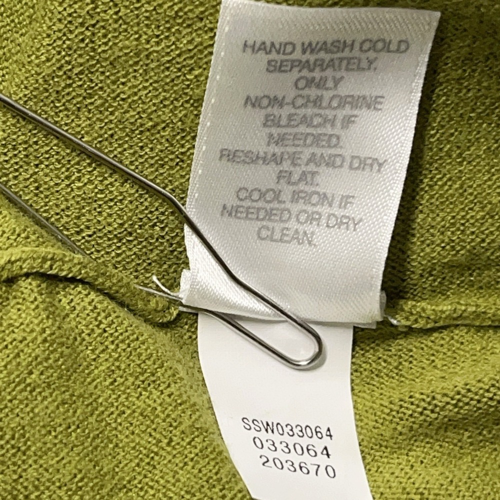 J Jill 1X‎ V Neck Green Shirt Top Sweater Roll Tab Short Sleeve Cotton Blend - Picture 8 of 9